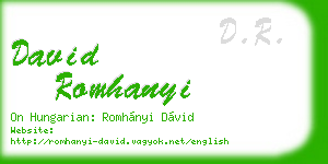 david romhanyi business card